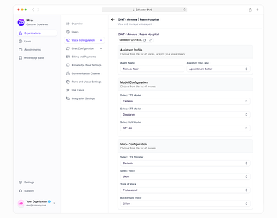 Voice AI Agent Configuration ai saas branding dashboard design design illustration investment logo minimal mobile ui saas saas app saas design ui uiux uxdesign web app web design