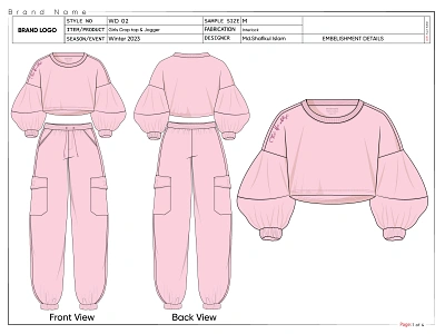 Girls Crop top & Jogger Design apparel designer designer fashion design fashion designer fashion flat fashion graphic freelance fashion freelance fashion designer girls dress knit designer knitwear pant polo t shirt tech pack techpack tops trouser