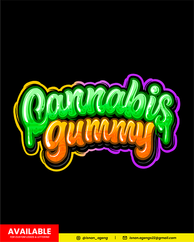 Cannabis Gummy design cannabis cannabis design cannabis gummy cannabis logo cannabis packaging graphic design lettering lettering logo logotype typography