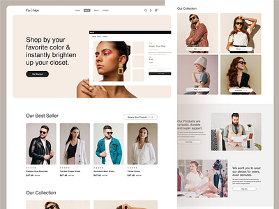 Fashion Landing Page application design branding business design ecommerce fashion header illustration illustrations landing page design online shopping saas shopping trendy ui uiux web web app web design website