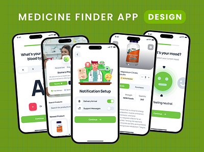 💊 Hipocrtus - Pharmacy & Medicine Finder App Design 🏥 3d animation app app design app desing branding crypto portfolio design design app doctor app illustration logo medicine app mobile app design pharmacy app ui