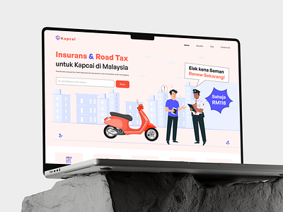 Kapcai - Landing Page | Insurans & Road Tax Malaysia designer insurance landing page roadtax ui ui design ux web design website design website ui