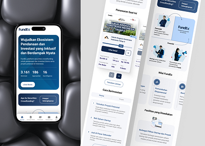 Final Task: Redesign FundEx homepage (Mobile) app design case study crowdfunding fundex homepage interactive prototype landing page minimalist design mobile mobile design prototype responsive design ui user interface virtual internship experience vix rakamin academy website design