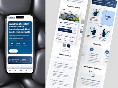 Final Task: Redesign FundEx homepage (Mobile) app design case study crowdfunding fundex homepage interactive prototype landing page minimalist design mobile mobile design prototype responsive design ui user interface virtual internship experience vix rakamin academy website design