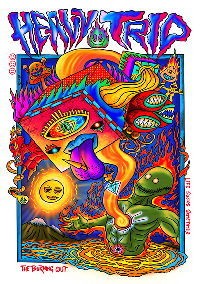 HEAVY TRIP alipstudio artwork design freelance fun hippie illustration illustrator journey opentowork poster poster design psychedelic trip