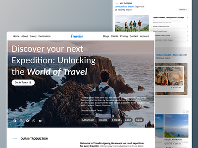 Adventure Travel App Website adventure interaction design landing page mockup prototyping responsivedesign travel ui ux web design wireframe