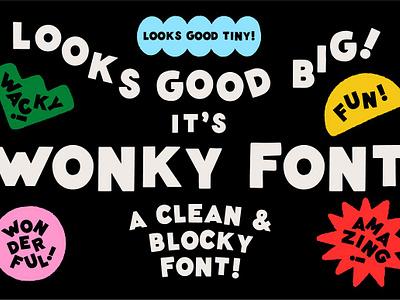 Wonky Font! A Clean & Blocky Font block font cute display font duo energetic font font duo friendly font fun hand letter font handlettering font handmade font handwriting font headline font meg lewis retro sans serif font sign painter font signage font type