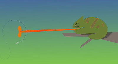 missed! chameleon fly illustration missed shunte88 vector