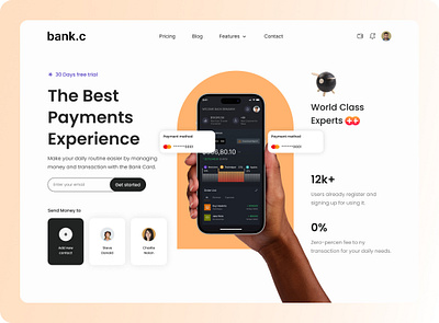 Bank.C -Elevate Your Payment Experience! 💳✨ landing page ui web design