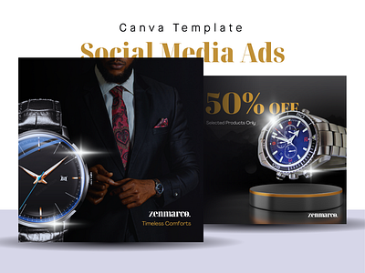 Social Media Ads Template - Canva 01 accessories ads advertising canva fashion free freebies social social media template watch