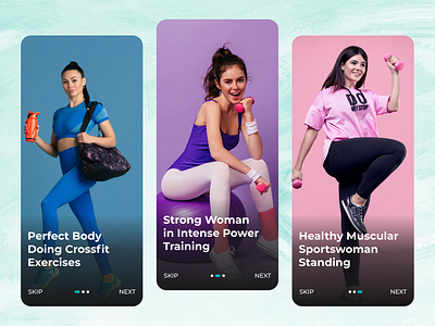 Fitness App Onboarding Screens app design creative design illustration jym minimal onboarding onboarding screen onboarding ui sketch stunning trainers trendy ui unique ux workout