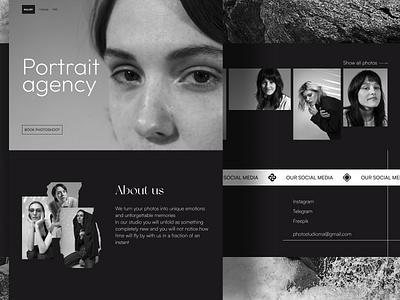 website concept for a photo studio graphic design ui ux web design