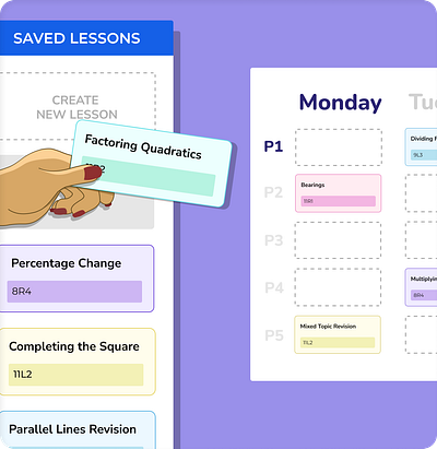 Saved Lessons branding design digital art education illustration educational art illustration landing page lesson lessons maths maths art maths exam organiser planner school teacher timetable vector art