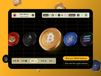 crypto exchange application concept graphic design illustration ui ux web design