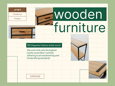 landing page concept for wooden furniture online store design graphic design ui ux web design