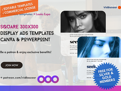 Editable 1:1 Canva & PPT Display Ads with Beautiful Animations advertising animation branding canva google ads powerpoint template