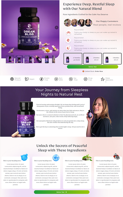 Drem blis product page pagefly design shopify