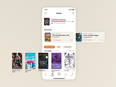 Goodreads app [book tracking app] app app design book app design goodreads inspiration ios ui ui design ux