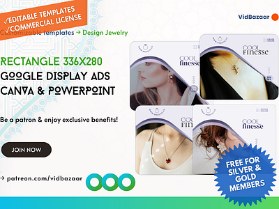 336x280 Animated Multi Item Google Ads for Jewelry in Canva PPT advertising animation branding canva display ads google ads powerpoint redesign template