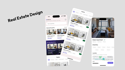 Real Estate Design app design e commerceapp figma graphic design mobileapp realestatedesign ui userexperience userinterface ux