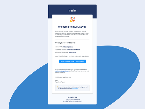 User Onboarding HTML Email