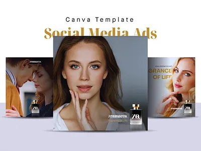 Social Media Ads Template - Canva 08 ads advertising beauty canva fragrance free freebies marketing perfume skin care social social media template