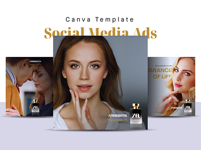 Social Media Ads Template - Canva 08 ads advertising beauty canva fragrance free freebies marketing perfume skin care social social media template