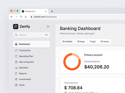 Zenify - Dashboad UI Design branding dashboard dashboard ui data datavisualization finance financial saas trend ui design userexperience visualization web dashboard website dashboard