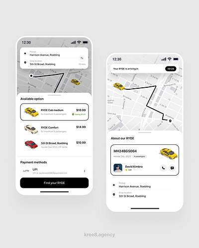 Ryde Booking App 🚙 design product design ui ui design uiux ux design