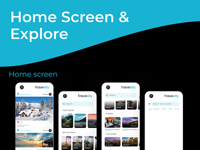 Travel app Home Screen app design minimal motion design travel travel agency travel mobile application travel planner