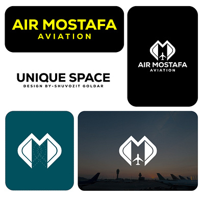 AIR MOSTAFA AVIATION LOGO DESIGN , SELL THIS LOGO 3d branding graphic design logo motion graphics ui