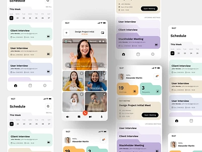 MeetHub - Meeting Schedule Mobile App Animation animation apps b2b interaction interview interview app ios management management apps meeting motion graphics productivy saas schedule task task apps ui animation ux canban vektora video call