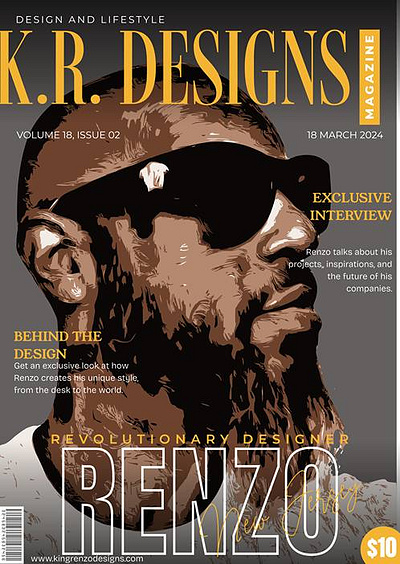 K.R. DESIGNS MAGAZINE graphic design magazine cover