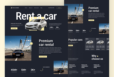 Car rental website branding design figma ui ux website