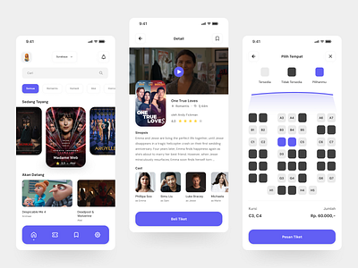 Tixets - Movie Ticket App🎥🍿 app application branding clean design illustration logo mobile ui ux