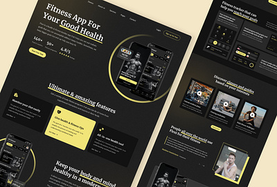 Fitness website branding design figma fitness landing page ui ux website