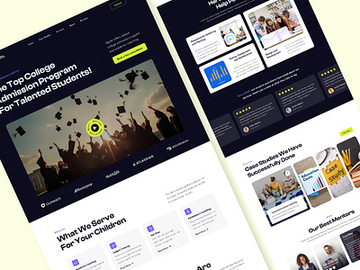 Educational website branding design education figma landing page ui ux website