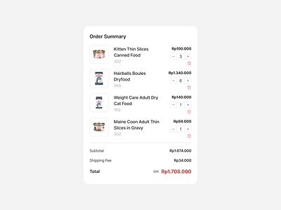 Order Summary UI Components cart summary checkout components design e commerce figma mobile order summary payment summary ui