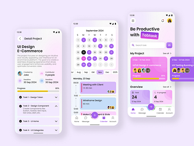 TABTASK - Task Management app mobile mobile app task management ui ui design uiux