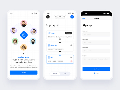 Appilot - native app builder - WIP app design application b2b b2c blocks builder code design mobile app native apps no code platform product design saas ui userflow ux workflow workflow builder