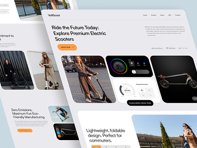 VoltScoot- Landing Page design ecommerce landing page minimal popular shot scooter ui uidesign web web deign website