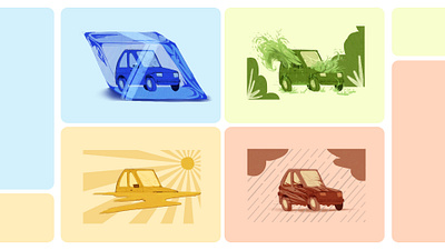 Extreme Weather Postcard collection car design graphic design illustration postcard