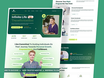 Koach- Life Coach Landing Page Design career coach design landing page life coach life coach figma design life coach landing page life coach ui design life coach website design ui ui landing page ux visual design website website ui