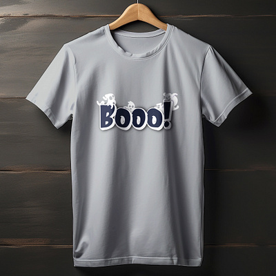 Booo! T-shirt for Halloween. booo! t shirt design direct to film direct to garment dtf dtg graphic design halloween illustration illustrator pod print on demand sakibul haque sublimation vector