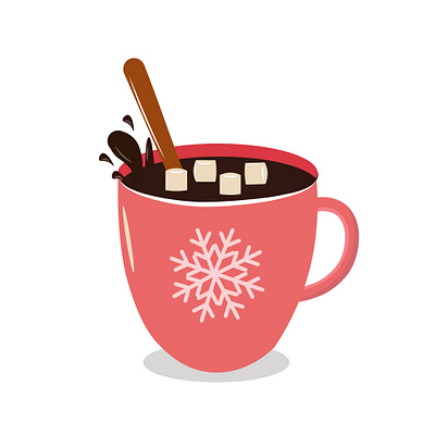 Vector illustration of hot chocolate drink for Christmas