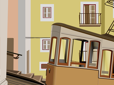 Can you guess the city? art buildings city illustration illustrator lights shadow tram