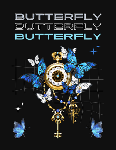 Blue Illustration Butterfly insect