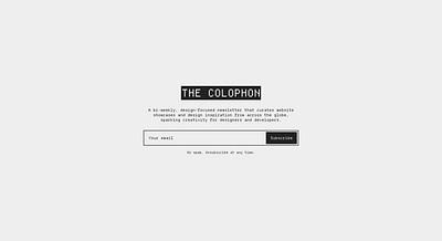 The Colophon branding design frontend logo logo design minimal newsletter pixalated web development