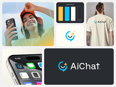 AiChat Logo Design ai aichat brand identity branding chat chat bubble chatting connection conversation logo logo design message monogram robot startup symbol talk tech technology visual identity