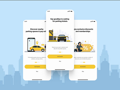 Parking Spot - Onboarding Screen animated illustrations illustration onboarding screen parking spot ui